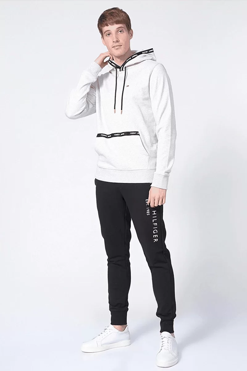 Tommy Hilfiger Erkek Siyah Logolu Jogger Eşofman Altı