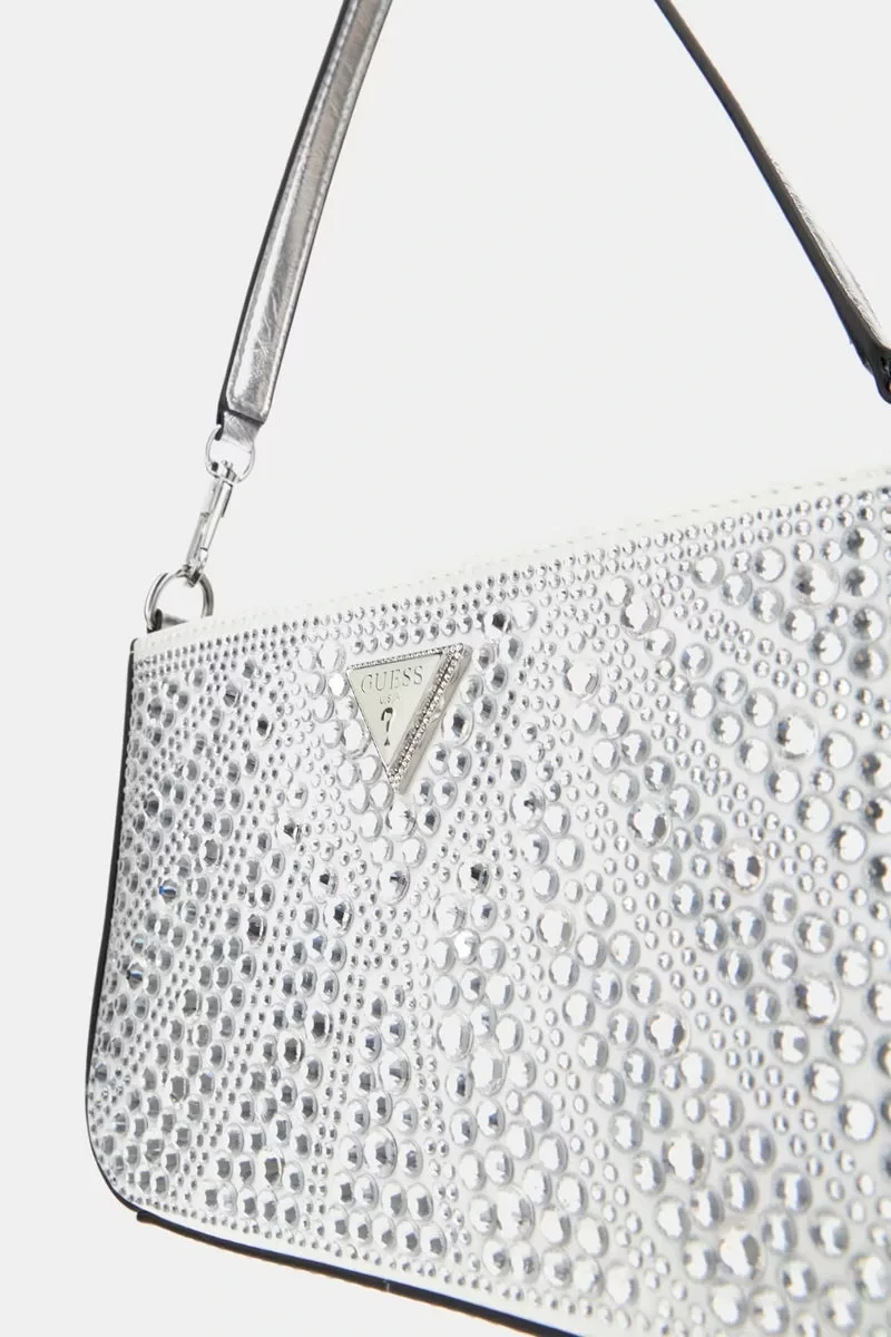 Guess Beauvoır Mını Top Zıp Shdr Bag Kadın Gümüş El Çantası HWXY9528720-SIL
