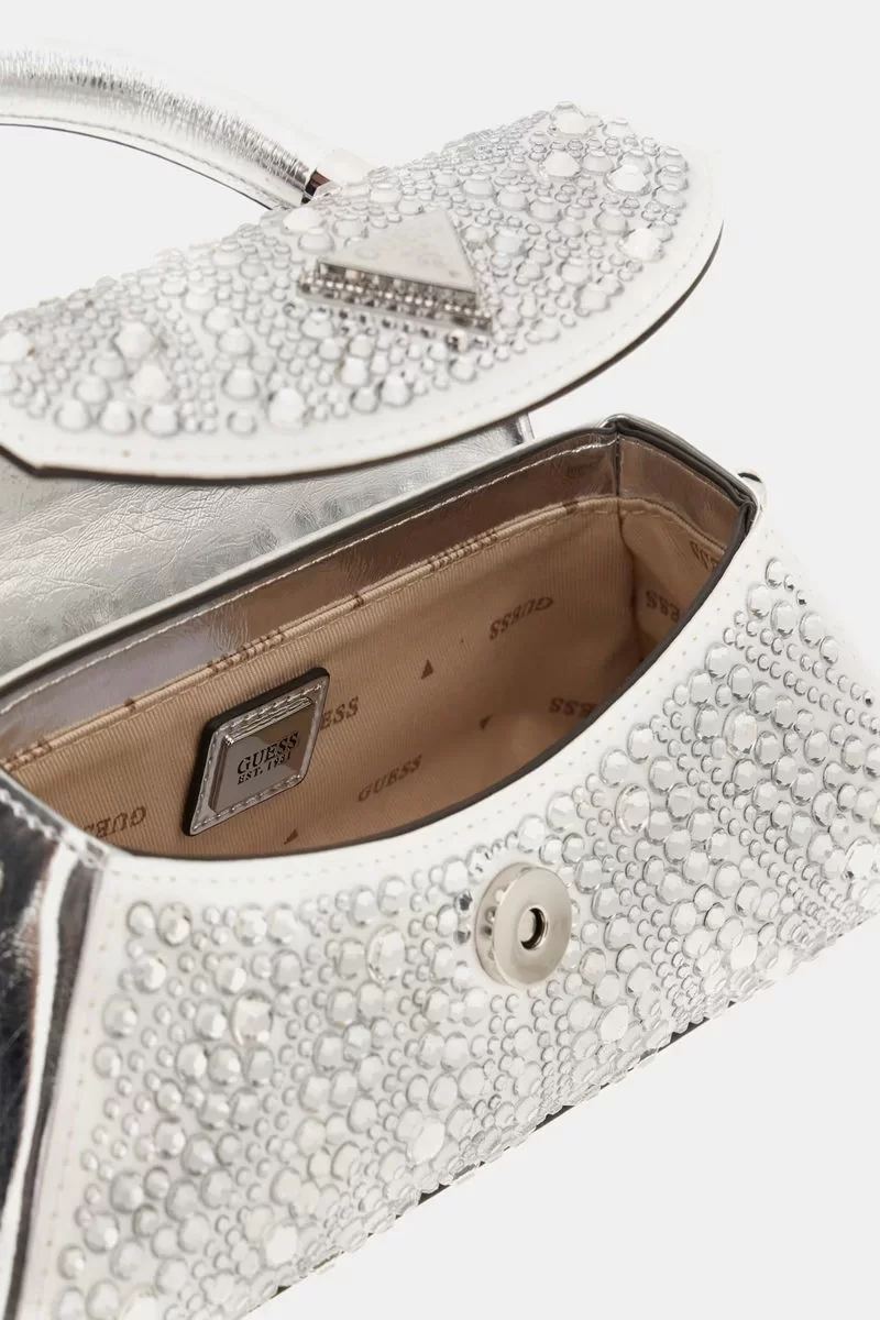 Guess Beauvoır Top Handle Flap Kadın Gümüş El Çantası HWXY9528780-SIL