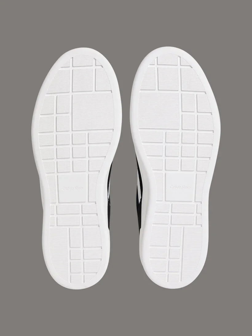 Calvin Klein Basketbol Stili Düz Tabanlı Bağcıklı Deri-Süet Erkek Siyah Sneaker YM0YM01354-0GM