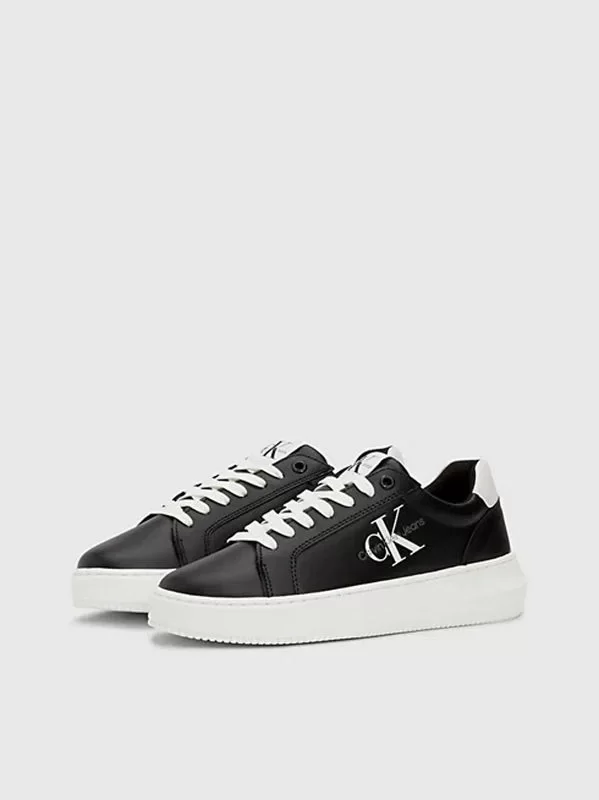 CK Jeans CHUNKY CUPSOLE MONO LTH WN Kadın Siyah Sneaker YW0YW00823-BDS