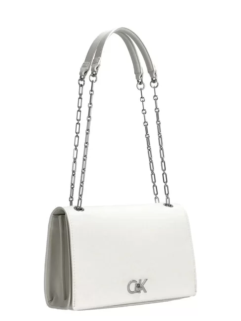 Calvin Klein CK RE-LOCK MEDIUM CHAIN Kadın Beyaz Çanta LV04F3104G-FUP