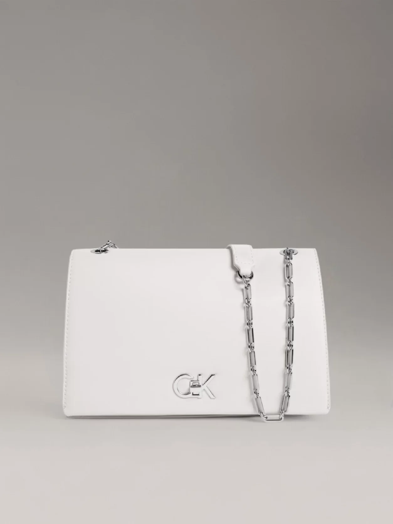 Calvin Klein CK RE-LOCK MEDIUM CHAIN Kadın Beyaz Çanta LV04F3104G-FUP