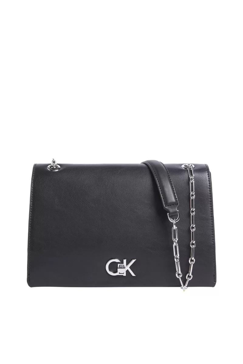Calvin Klein CK RE-LOCK MEDIUM CHAIN Kadın Siyah Çanta LV04F3104G-UB1