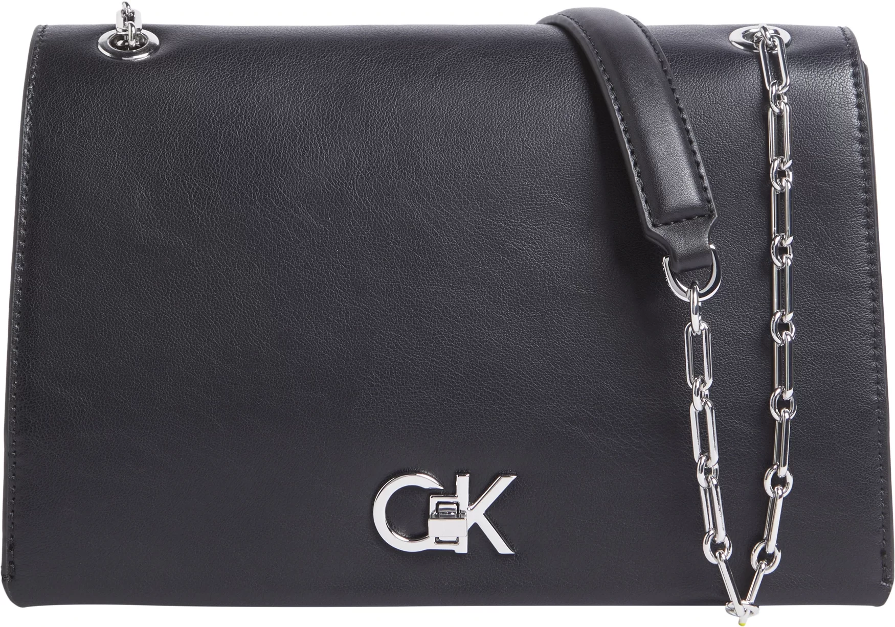 Calvin Klein CK RE-LOCK MEDIUM CHAIN Kadın Siyah Çanta LV04F3104G-UB1