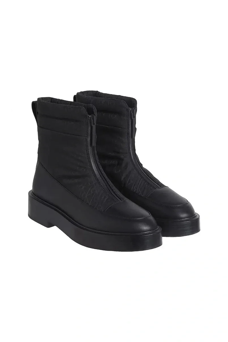 Calvin Klein Concave Welt Naylon Tamamı Baskılı Kadın Siyah Bot YW0YW02073-BEH