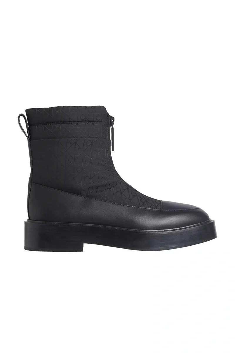 Calvin Klein Concave Welt Naylon Tamamı Baskılı Kadın Siyah Bot YW0YW02073-BEH