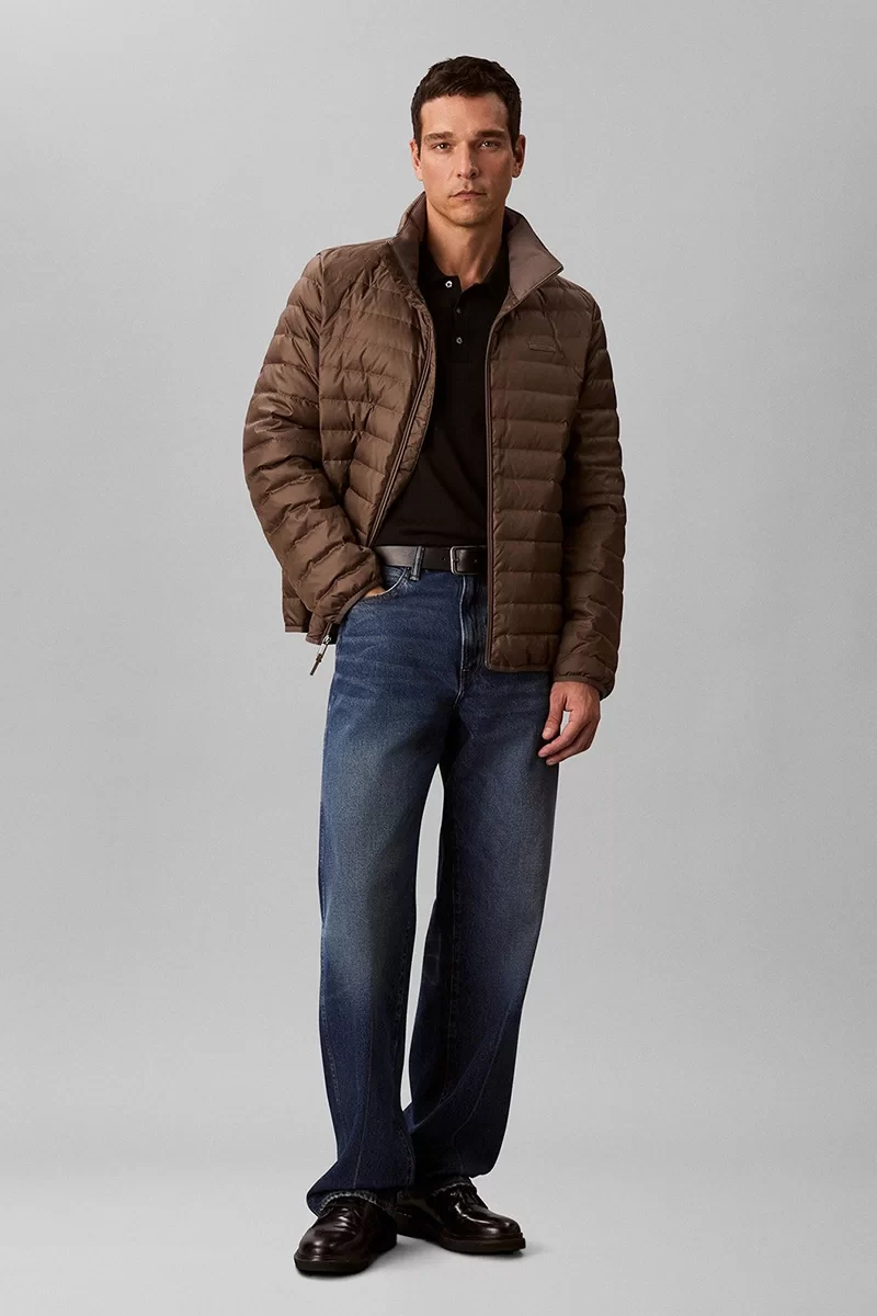 Calvin Klein Erkek Hafif Naylon Kapitone Şişme Gri Ceket LV04LC506G-PDK