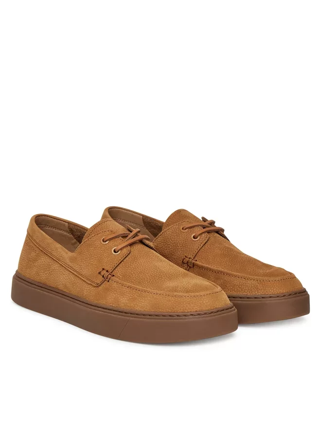 Calvin Klein Erkek Hibrit Bağcıklı Tekne Kahverengi Loafer HM0HM01892-GCX