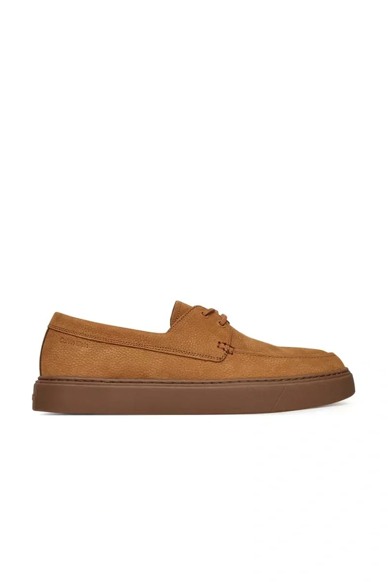 Calvin Klein Erkek Hibrit Bağcıklı Tekne Kahverengi Loafer HM0HM01892-GCX