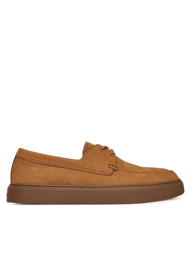Calvin Klein Erkek Hibrit Bağcıklı Tekne Kahverengi Loafer HM0HM01892-GCX