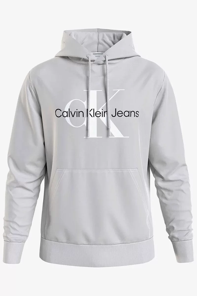 Calvin Klein SEASONAL MONOLOGO REGULAR HOODIE Erkek Gri Sweatshirt J30J320805-PC8