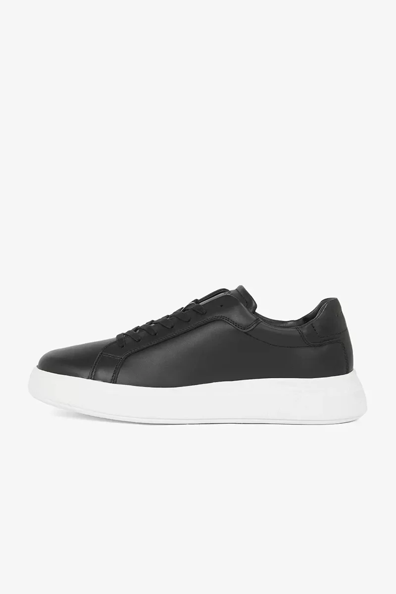 Calvin Klein Erkek Siyah Deri Sneaker