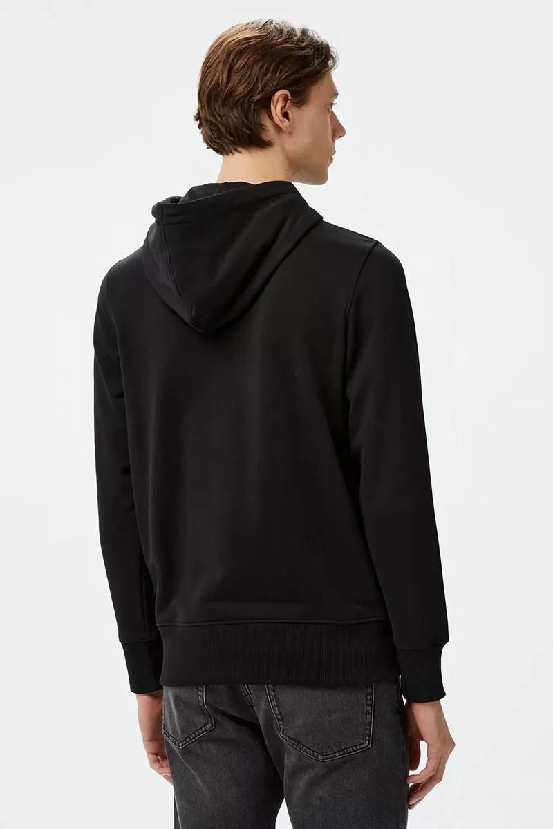 CK Jeans DISTRESSED MONOLOGO HOODIE Erkek SİYAH Sweatshirt J30J326875-BEH