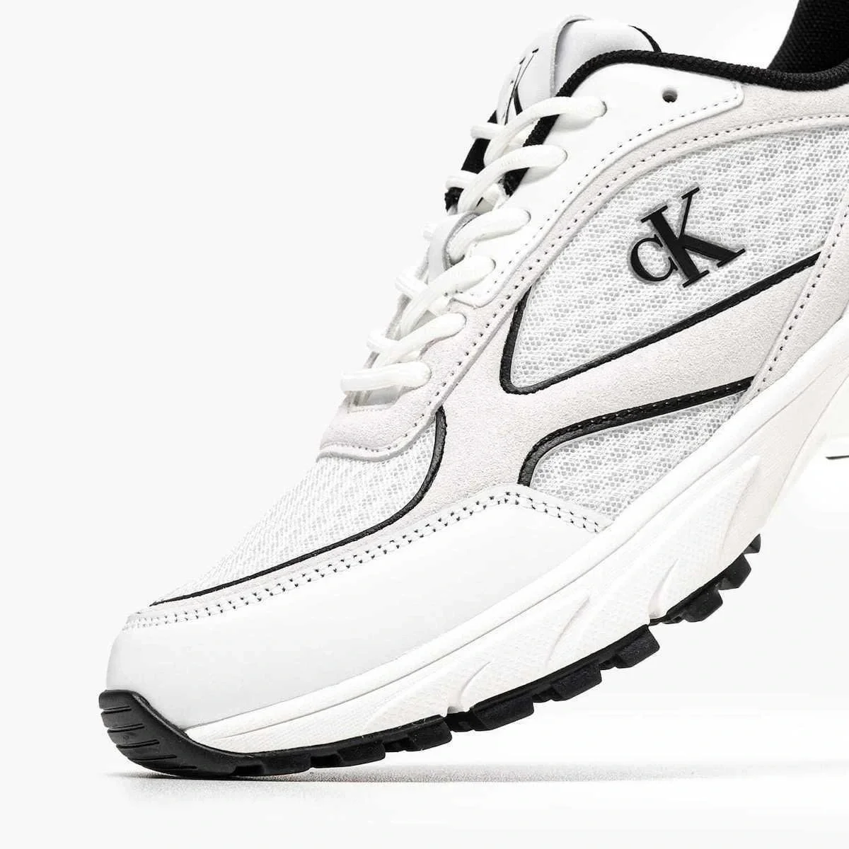 Calvin Klein File Detaylı Metalik Hike Runner Spor Kadın Beyaz Sneaker YW0YW02009-01W