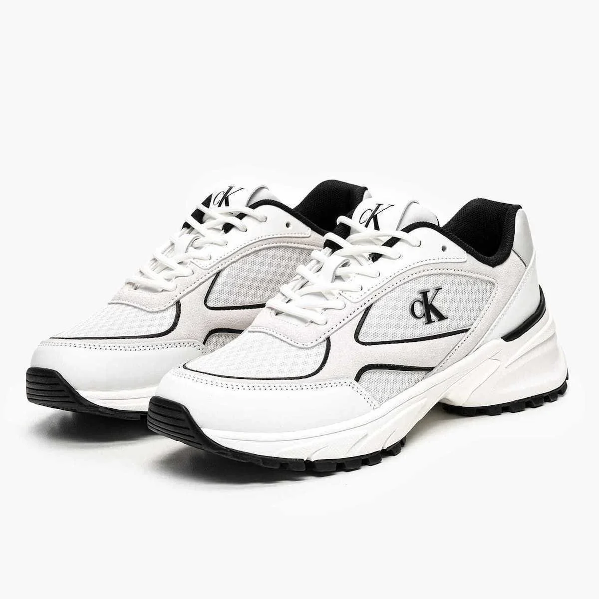 Calvin Klein File Detaylı Metalik Hike Runner Spor Kadın Beyaz Sneaker YW0YW02009-01W