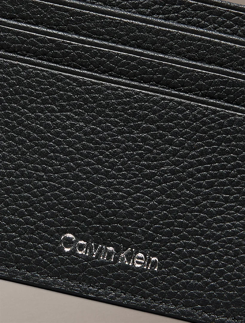 Calvin Klein Folyolu Kabartma Yatay Erkek Siyah Kartlık LV04D1060G-UB1