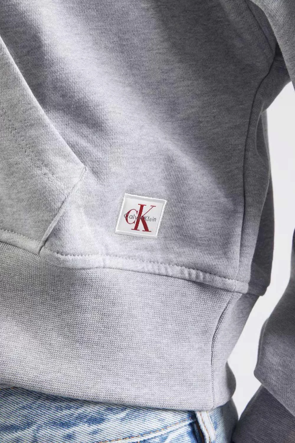 Calvin Klein Jeans A- FRENCH TERRY BADGE LOGO FZ HO Kadın Gri Sweatshirt LV047C216G-P79