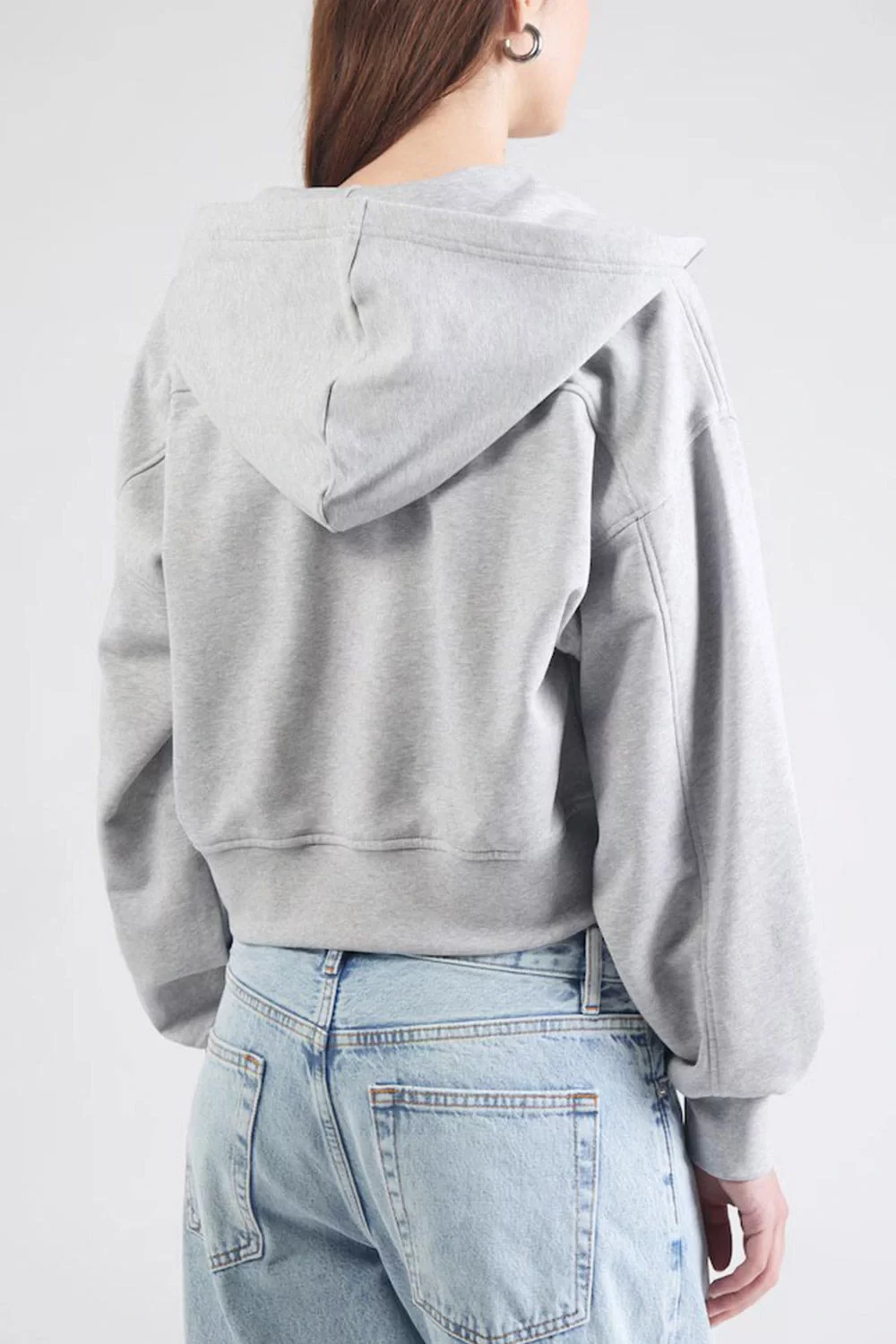 Calvin Klein Jeans A- FRENCH TERRY BADGE LOGO FZ HO Kadın Gri Sweatshirt LV047C216G-P79