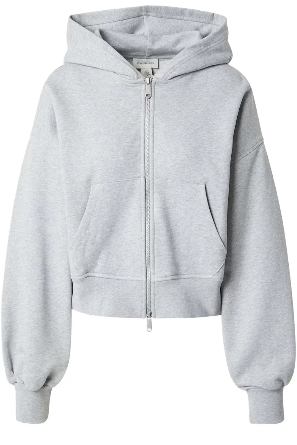 Calvin Klein Jeans A- FRENCH TERRY BADGE LOGO FZ HO Kadın Gri Sweatshirt LV047C216G-P79