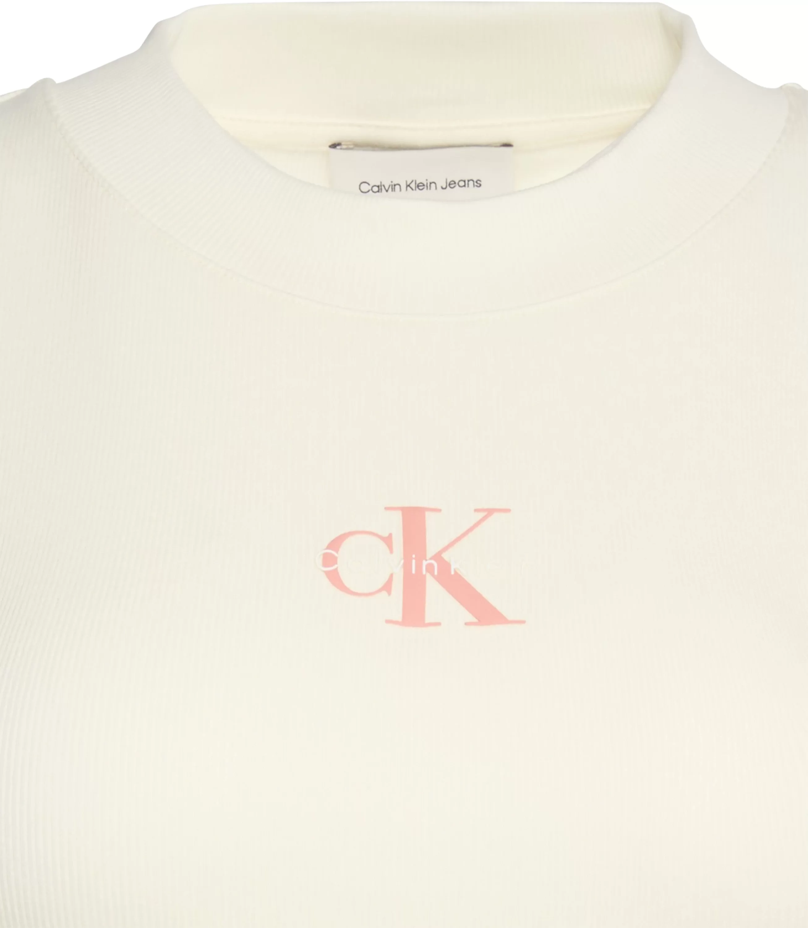 Calvin Klein Jeans A- MONOGRAM BABY TEE Kadın Beyaz T-shirt LV047AB802-YC9