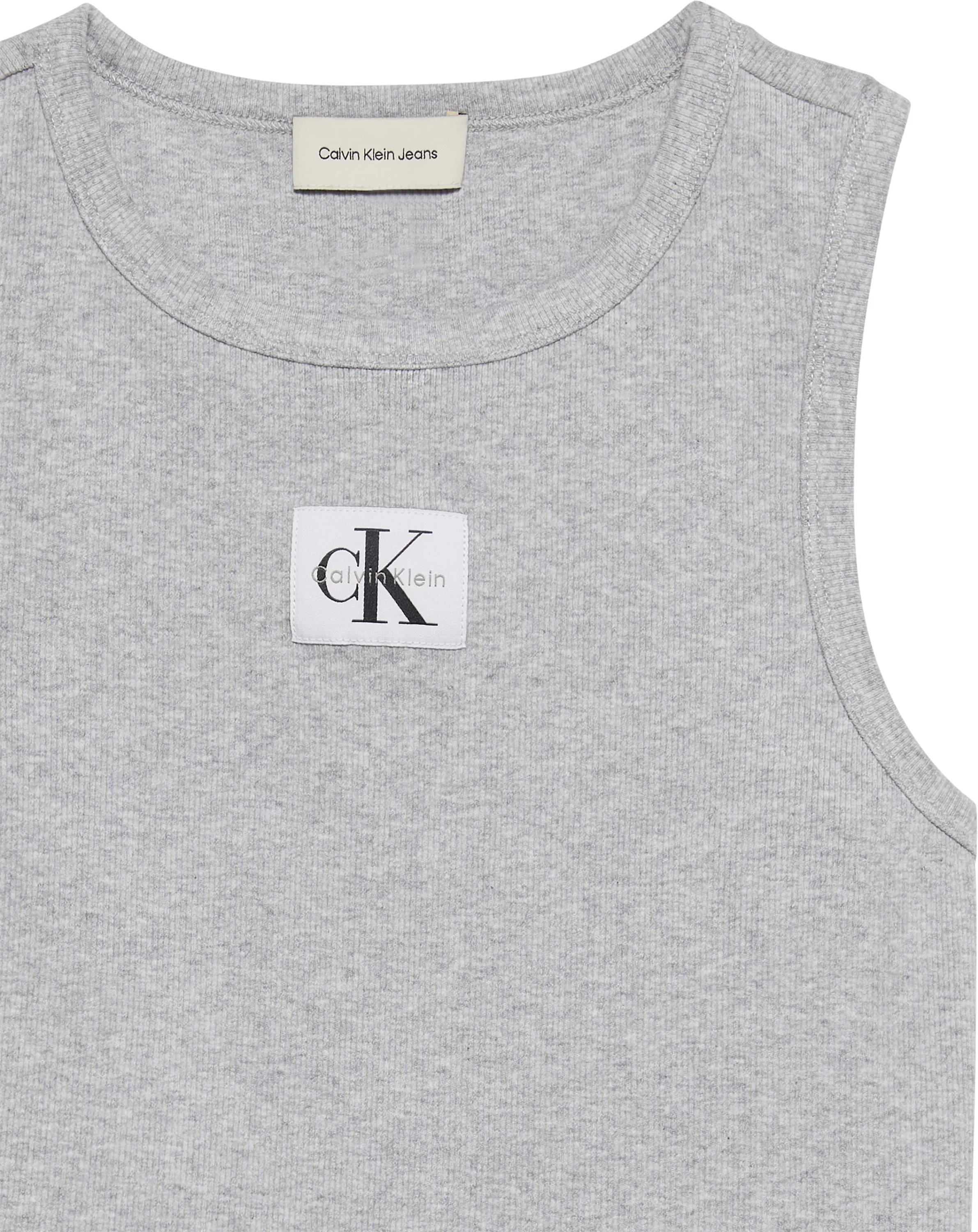 Calvin Klein Jeans A - WOVEN LABEL 2X2 COTTON RIB T Kadın Gri Bluz LV047C201G-P79