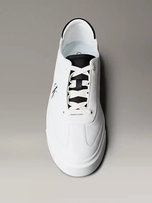 Calvin Klein Jeans Basketbol Stili Düz Tabanlı Bağcıklı Deri-Süet Erkek Siyah Sneaker YM0YM01354-0GM