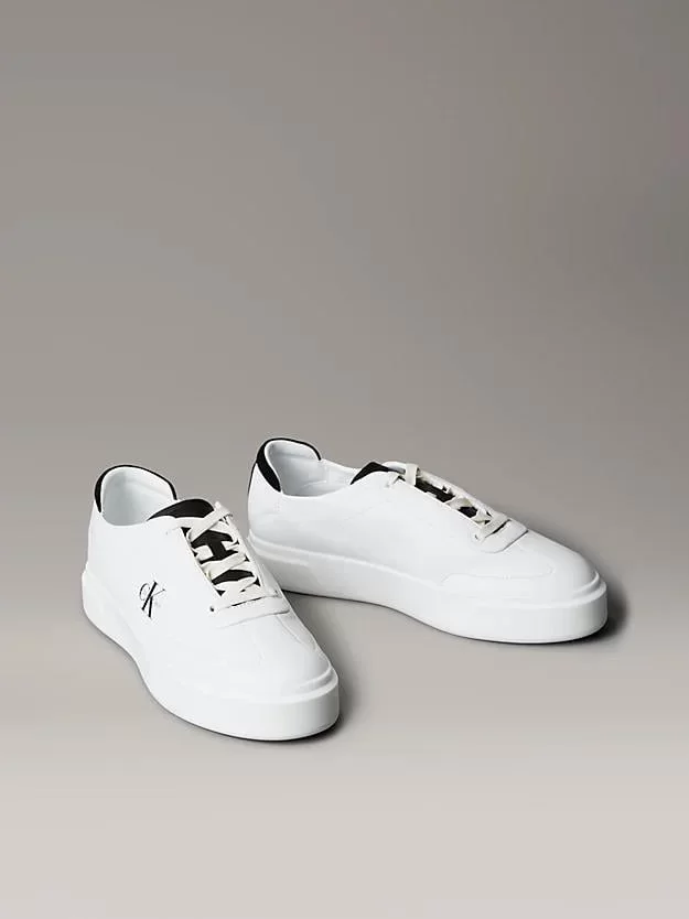 Calvin Klein Jeans Basketbol Stili Düz Tabanlı Bağcıklı Deri-Süet Erkek Siyah Sneaker YM0YM01354-0GM