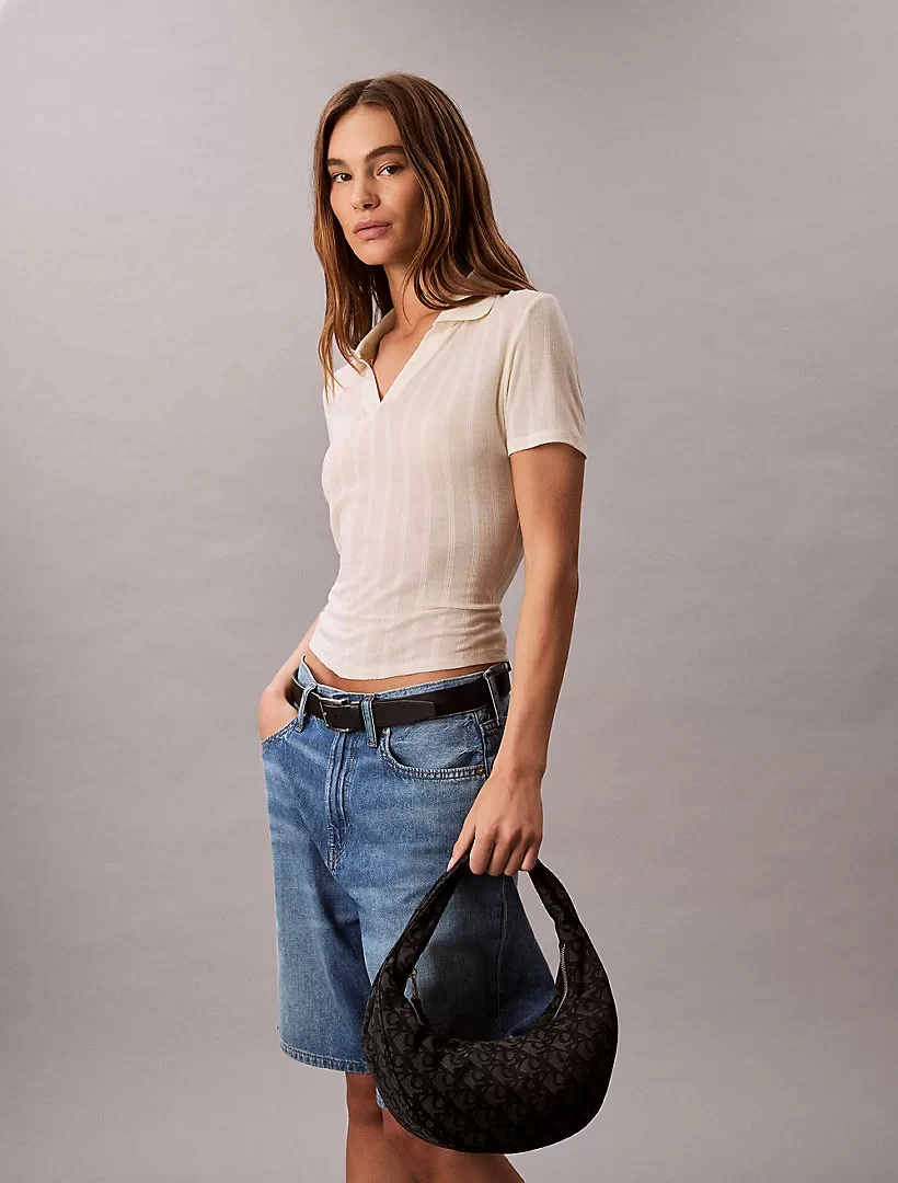 Calvin Klein Jeans CKJ MONOGRAM PINCHED MEDIUM SHOU Kadın Siyah Çanta LV04F3206G-UB1
