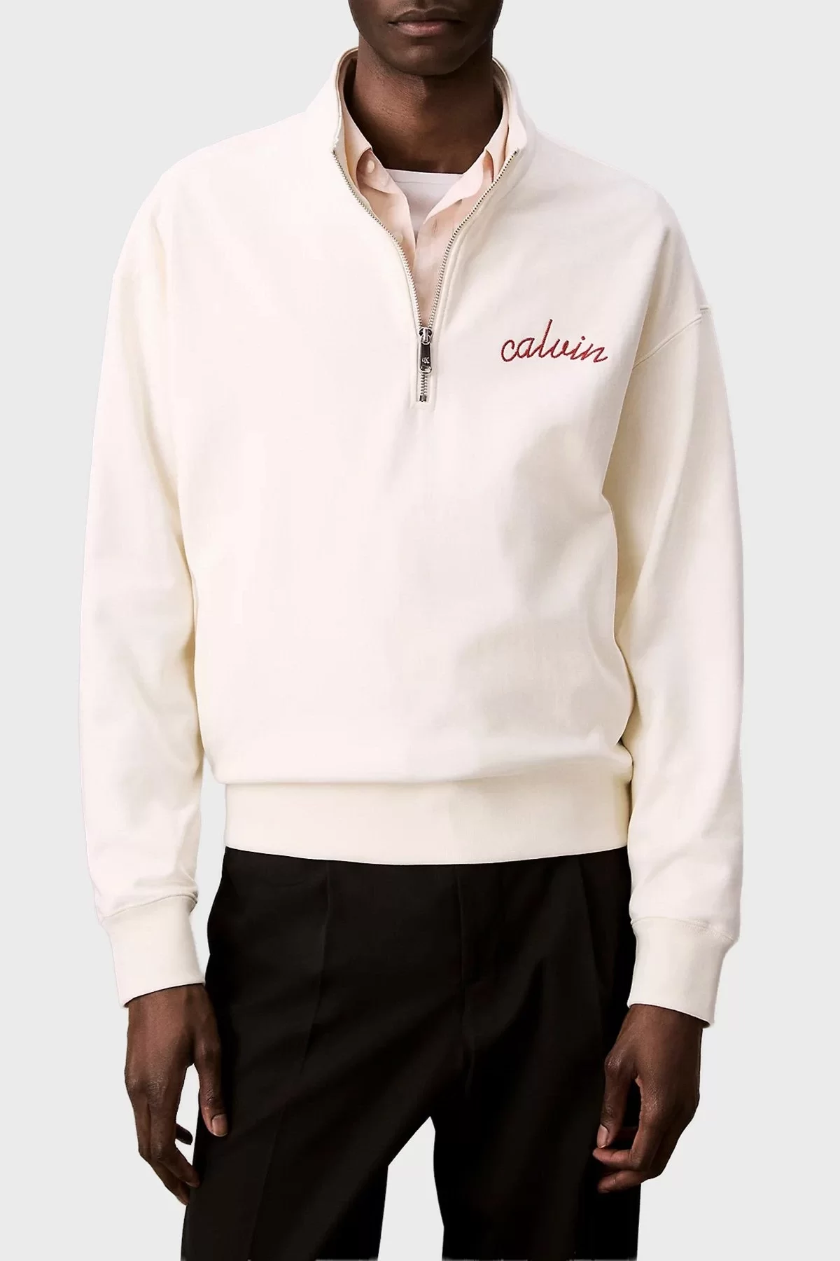 Calvin Klein Jeans Concept 1 Erkek Beyaz Sweatshirts LV04RC227G-YAS