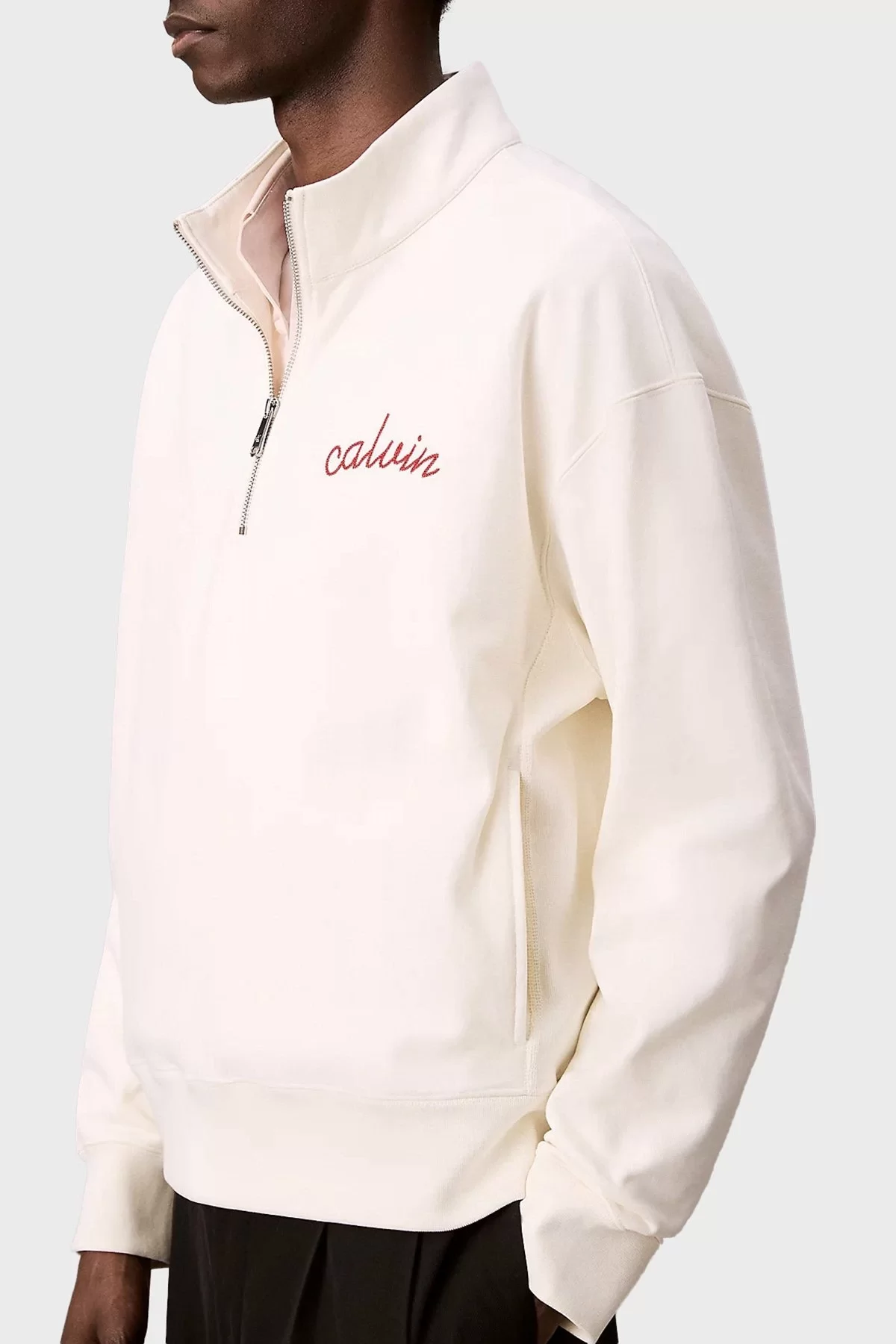 Calvin Klein Jeans Concept 1 Erkek Beyaz Sweatshirts LV04RC227G-YAS