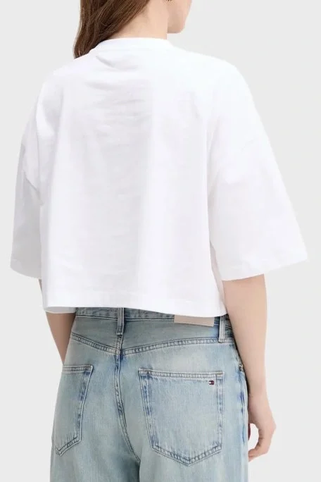 Calvin Klein Jeans D1 Collection Kadın Beyaz Crop T-shirt  LV047C202G-YAA