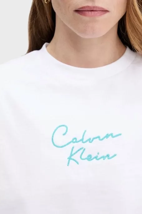 Calvin Klein Jeans D1 Collection Kadın Beyaz Crop T-shirt  LV047C202G-YAA