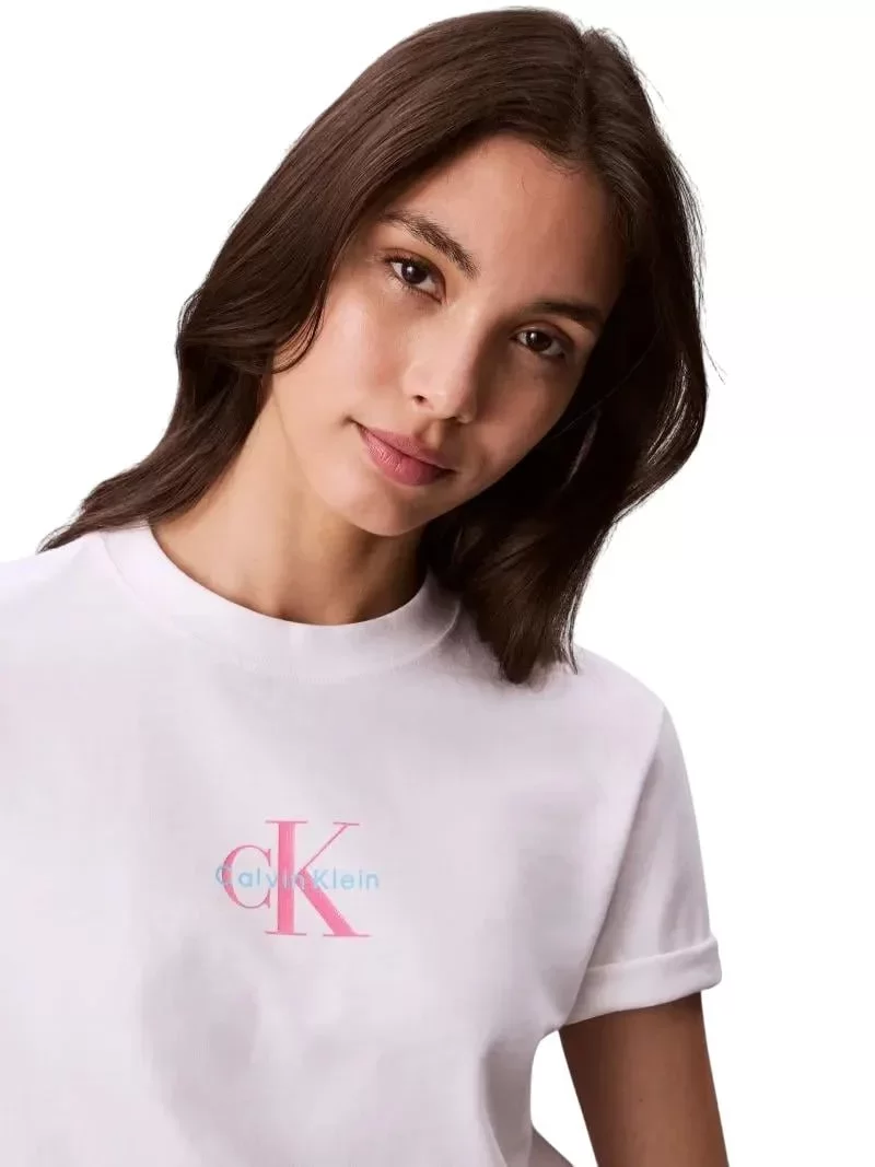Calvin Klein Jeans D1 Fashion Kadın Beyaz T-shirt LV047C856G-YAA