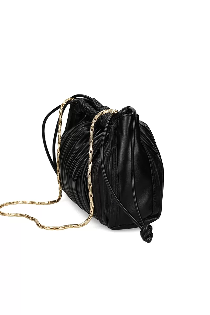 Calvin Klein Jeans Drawstring Plisse Kadın Siyah Omuz Çantası  LV04F3076G-UB1
