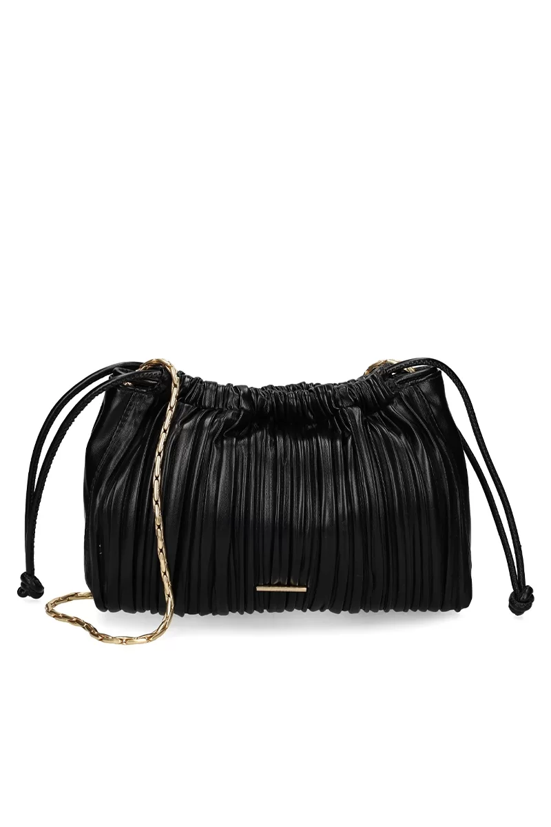 Calvin Klein Jeans Drawstring Plisse Kadın Siyah Omuz Çantası  LV04F3076G-UB1