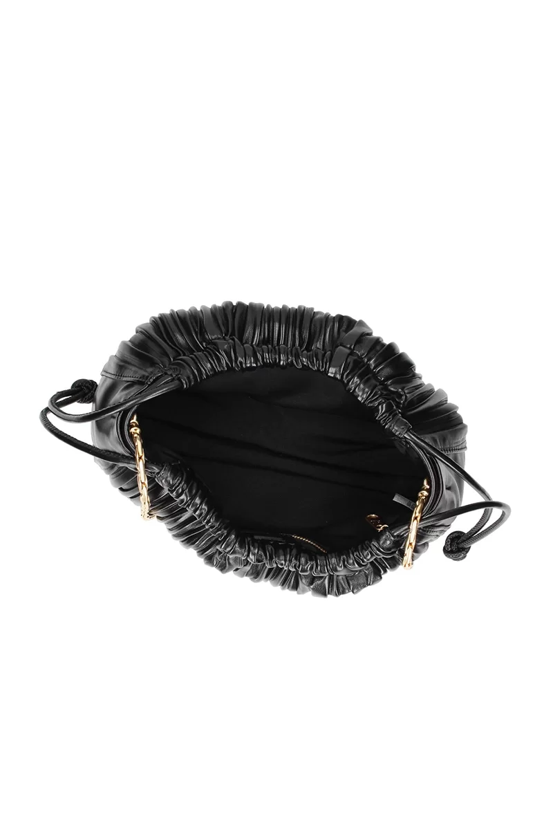 Calvin Klein Jeans Drawstring Plisse Kadın Siyah Omuz Çantası  LV04F3076G-UB1