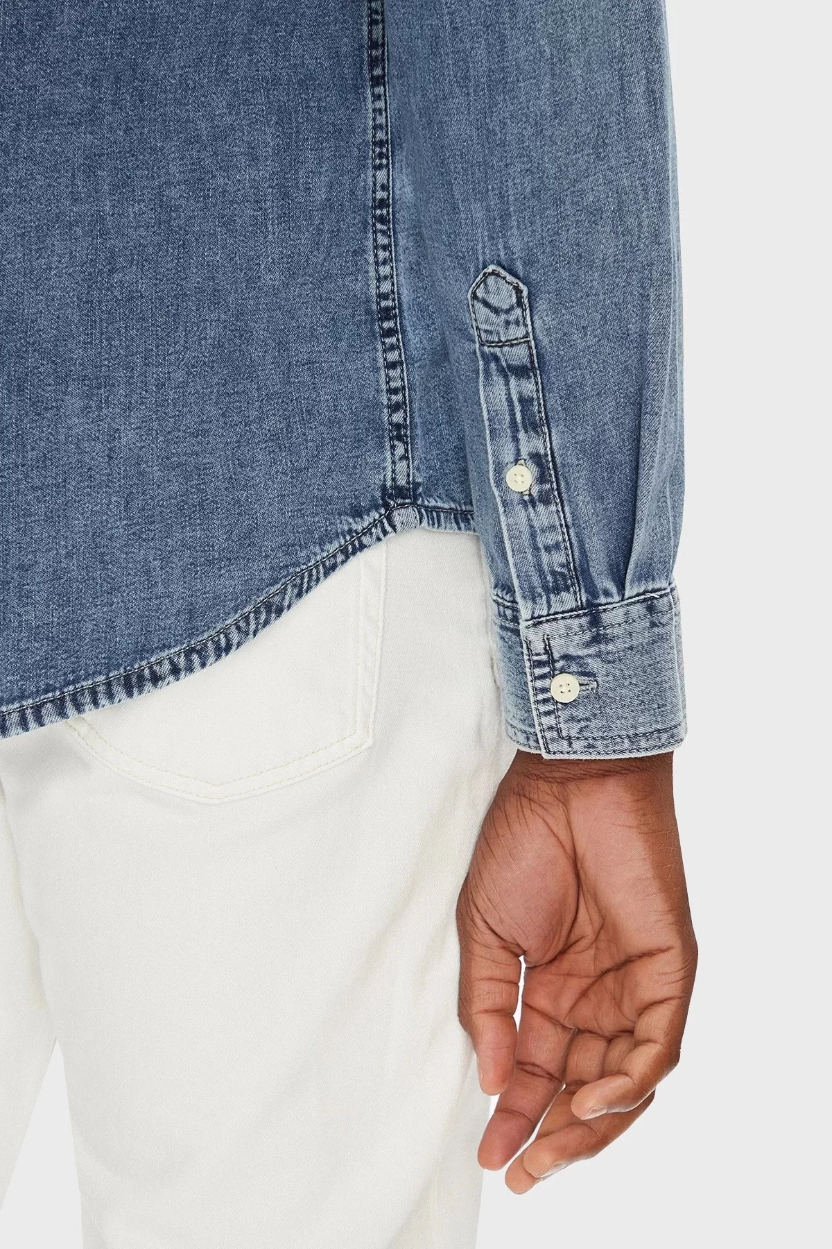 Calvin Klein Jeans Erkek Günlük Klasik Mavi Gömlek LV040EM774-WHZ