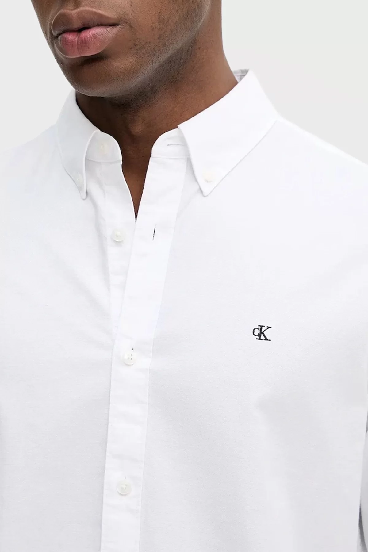 Calvin Klein Jeans Erkek Uzun Kollu Klasik Düz Oxford Beyaz Gömlek LV140EM125-YAA