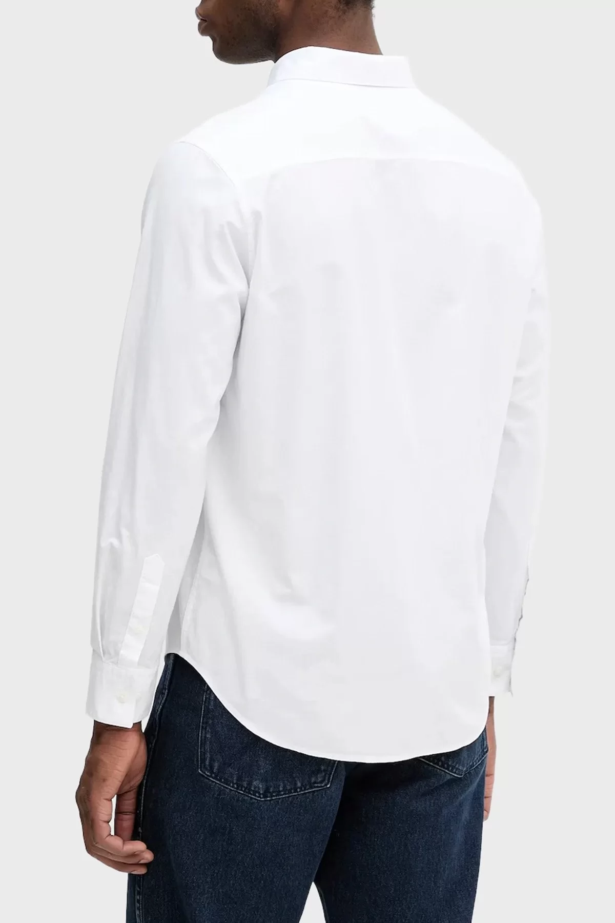 Calvin Klein Jeans Erkek Uzun Kollu Klasik Düz Oxford Beyaz Gömlek LV140EM125-YAA