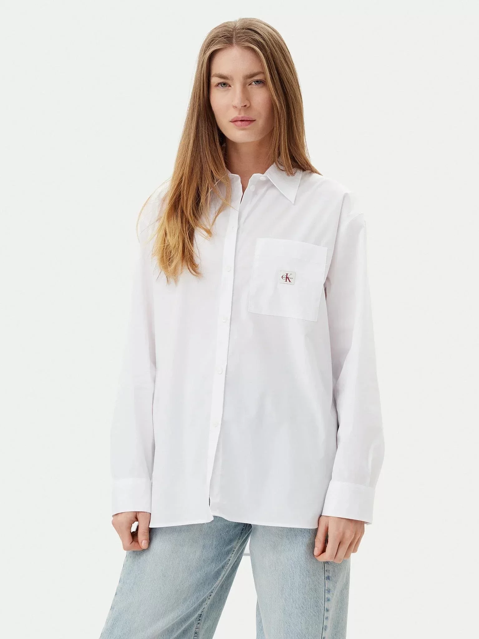 Calvin Klein Jeans Essentials Kadın Beyaz Gömlek LV047C143G-YAA