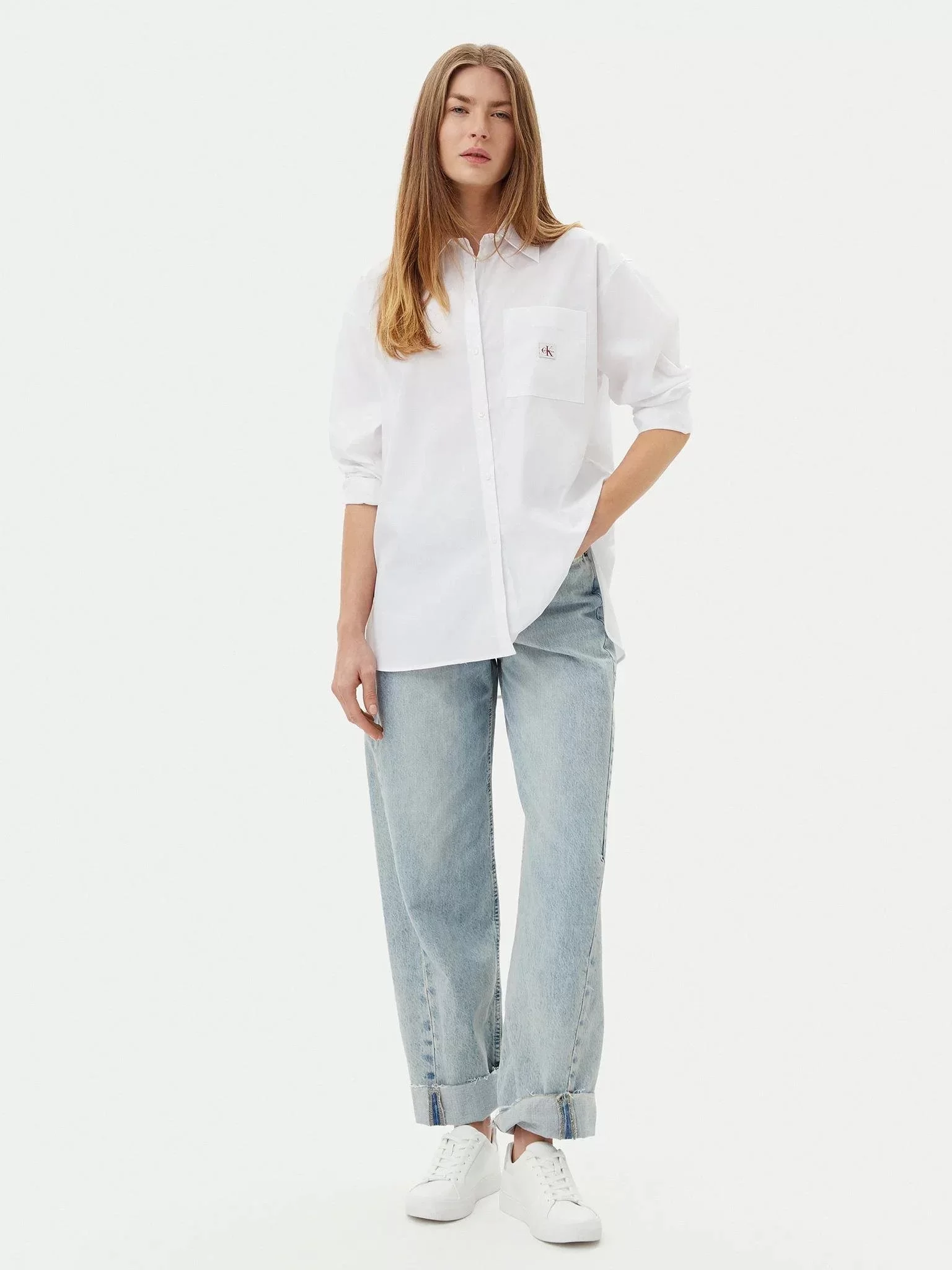 Calvin Klein Jeans Essentials Kadın Beyaz Gömlek LV047C143G-YAA