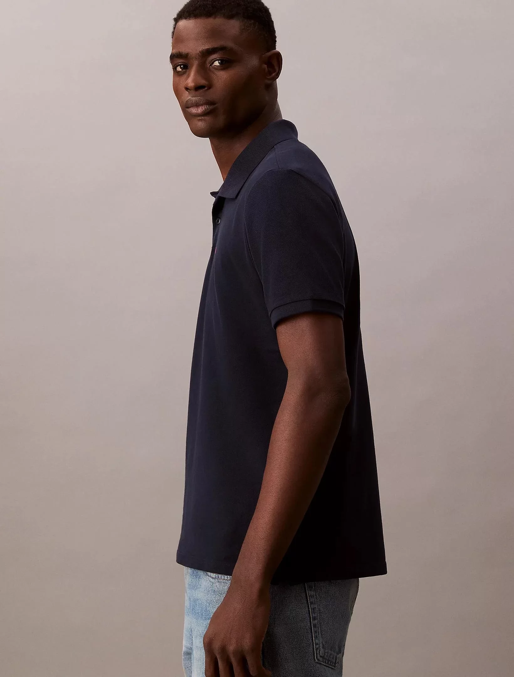 Calvin Klein Jeans Global Erkek Mavi  Polo Yaka T-shirt  LV040EM269-CEF