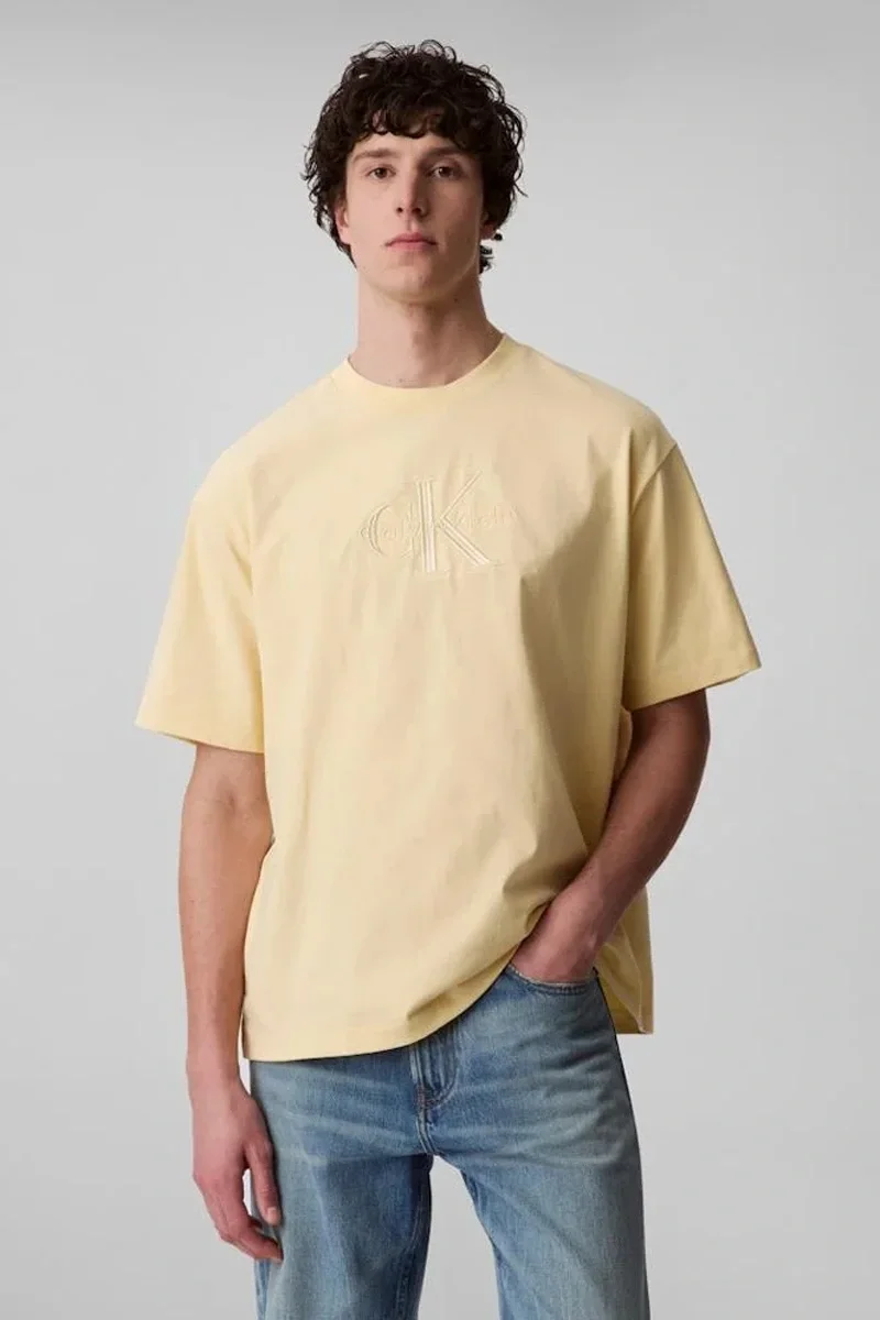 Calvin Klein Jeans Global Erkek Sarı T-shirt LV04RB295G-RM9