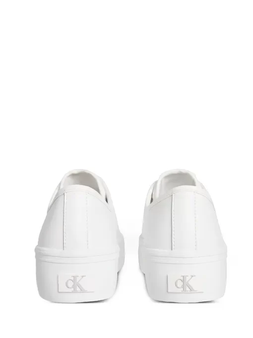 Calvin Klein Jeans Kadın Deri Düz Platform Beyaz Sneaker YW0YW01886-YAF