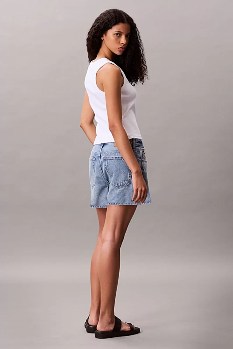 Calvin Klein Jeans Kadın Etiketli Pamuklu Fitilli Beyaz Bluz LV047C201G-YAA
