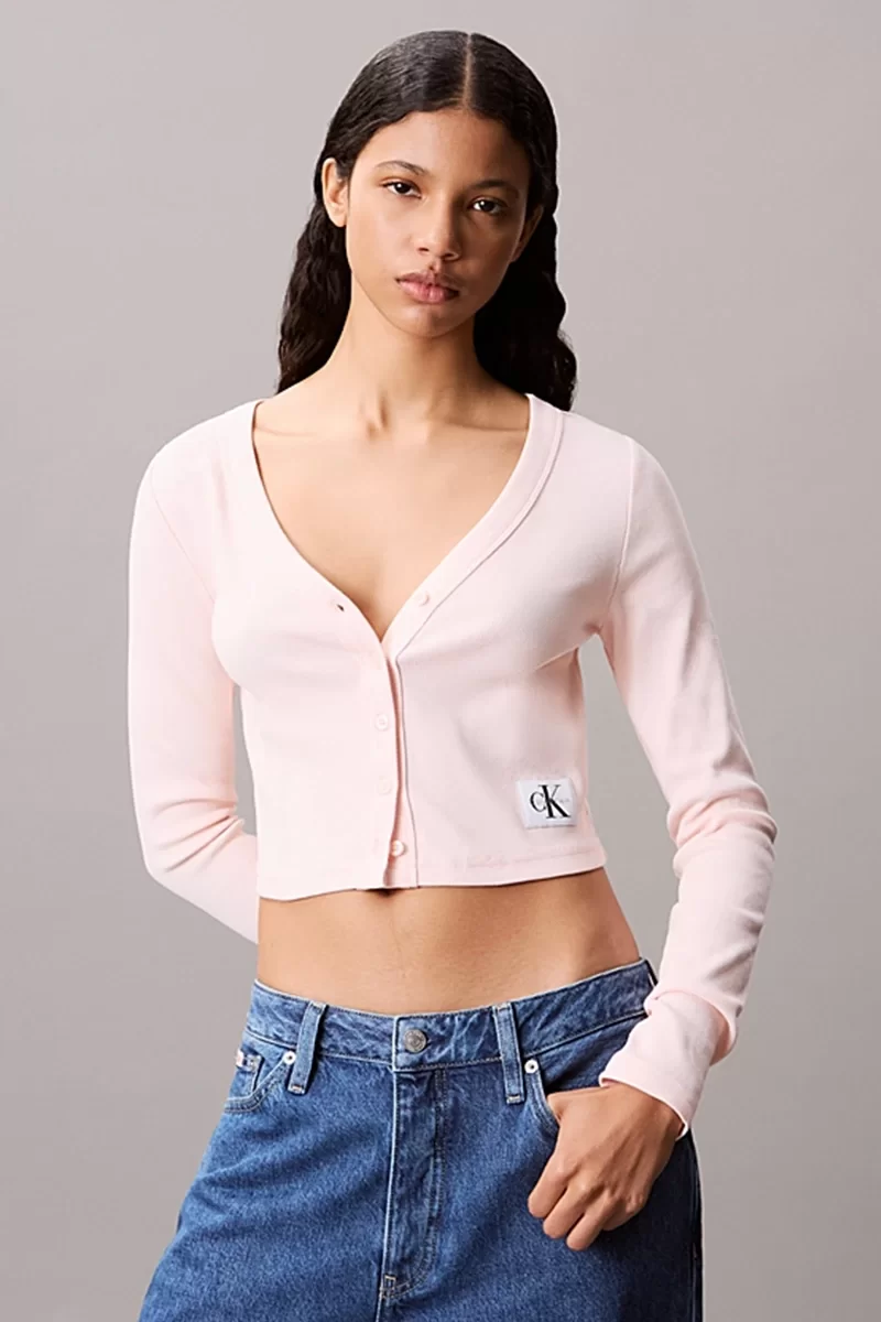 Calvin Klein Jeans Kadın Etiketli Pamuklu Fitilli Pembe Badi LV047C204G-VI7