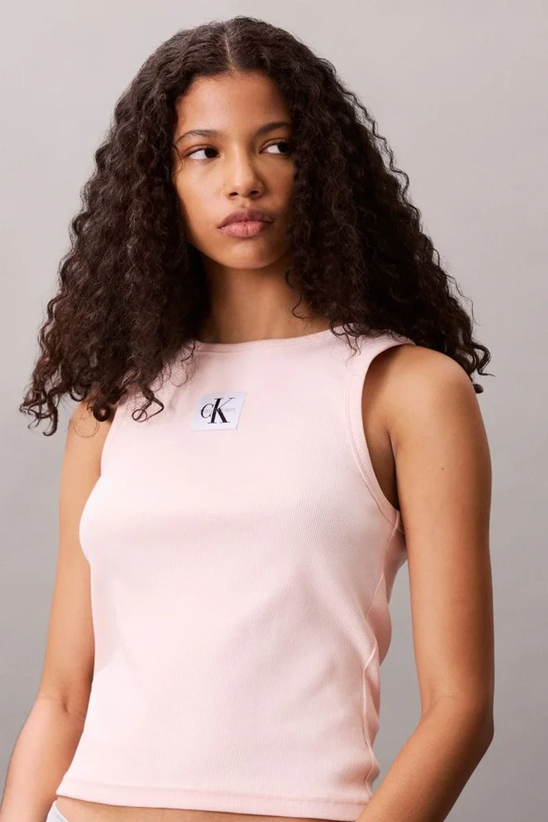 Calvin Klein Jeans Kadın Etiketli Pamuklu Fitilli Pembe Bluz LV047C201G-VI7
