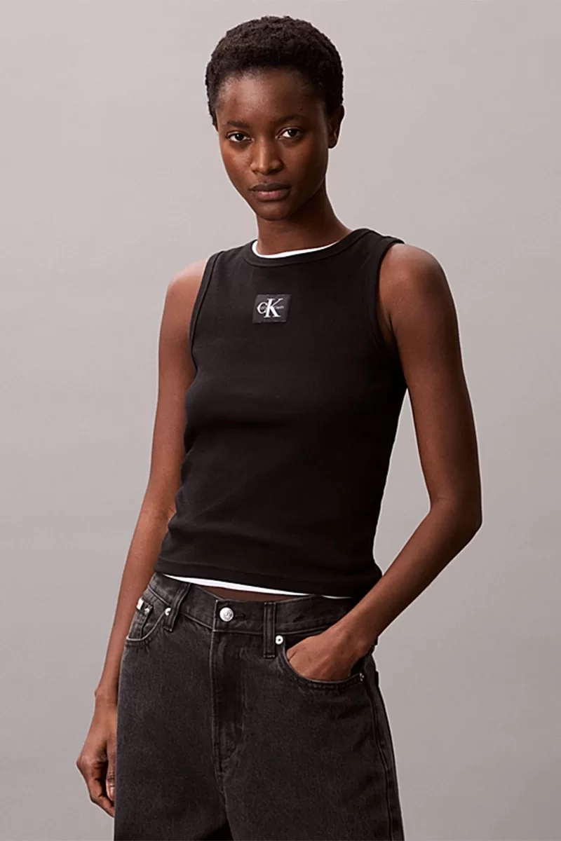 Calvin Klein Jeans Kadın Etiketli Pamuklu Fitilli Siyah Bluz LV047C201G-UB1