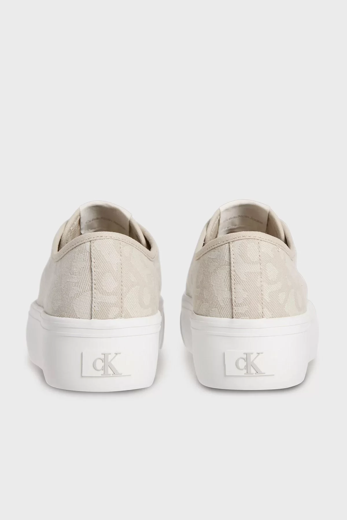 Calvin Klein Jeans Kadın Jakarlı Düz Platform Bej Sneaker YW0YW01965-0GA
